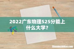 2022广东物理525分能上什么大学？