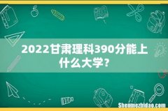 2022甘肃理科390分能上什么大学？