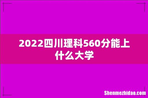 2022四川理科560分能上什么大学