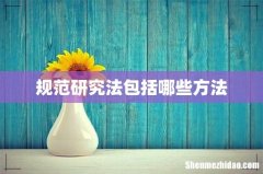 规范研究法包括哪些方法