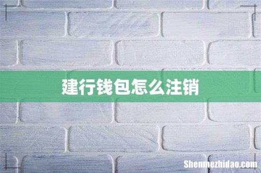 建行钱包怎么注销