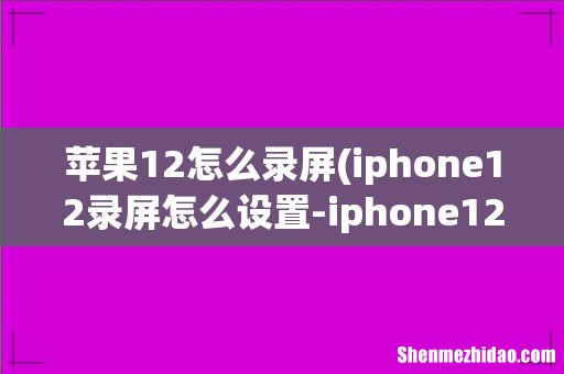 iphone12录屏怎么设置-iphone12录屏功能在哪里 苹果12怎么录屏