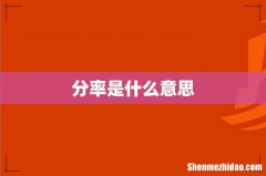 分率是什么意思