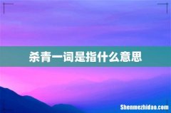 杀青一词是指什么意思