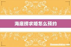 海底捞求婚怎么预约