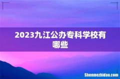 2023九江公办专科学校有哪些