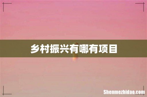 乡村振兴有哪有项目