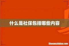 什么是社保包括哪些内容