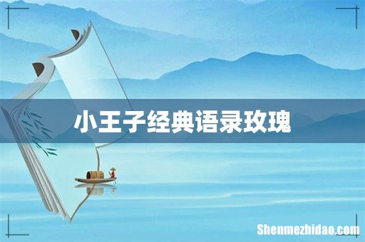 小王子经典语录玫瑰