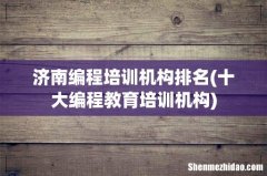 十大编程教育培训机构 济南编程培训机构排名