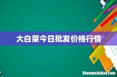 大白菜今日批发价格行情