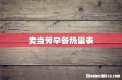麦当劳早餐热量表