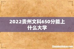 2022贵州文科650分能上什么大学