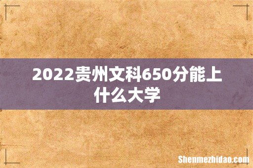2022贵州文科650分能上什么大学