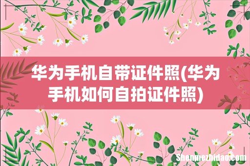 华为手机如何自拍证件照 华为手机自带证件照