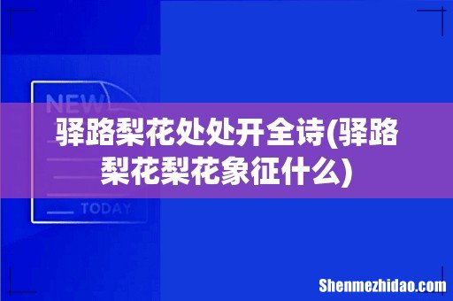 驿路梨花梨花象征什么 驿路梨花处处开全诗