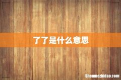 了了是什么意思
