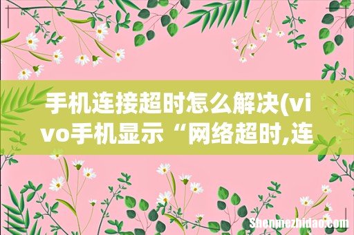 vivo手机显示“网络超时,连接不上”应该怎么办？ 手机连接超时怎么解决