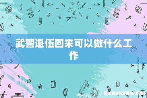 武警退伍回来可以做什么工作