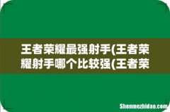 王者荣耀射手哪个比较强(王者荣耀里面哪个射手比较厉害 王者荣耀最强射手)