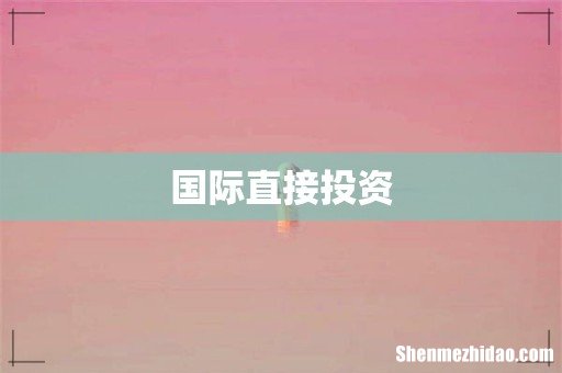 国际直接投资