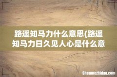 路遥知马力日久见人心是什么意思 路遥知马力什么意思