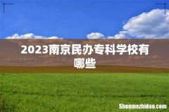 2023南京民办专科学校有哪些