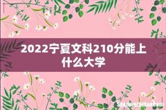 2022宁夏文科210分能上什么大学