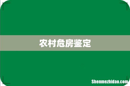 农村危房鉴定