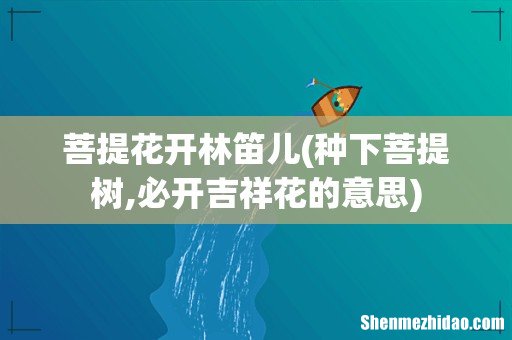 种下菩提树,必开吉祥花的意思 菩提花开林笛儿
