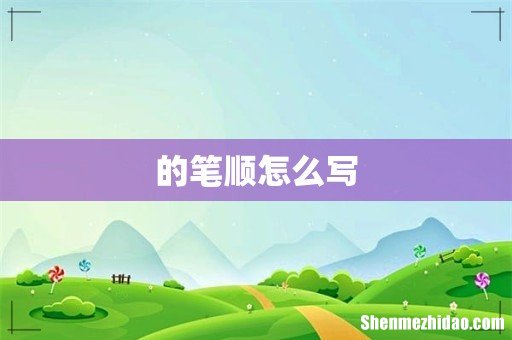 的笔顺怎么写