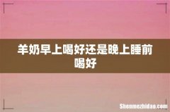 羊奶早上喝好还是晚上睡前喝好