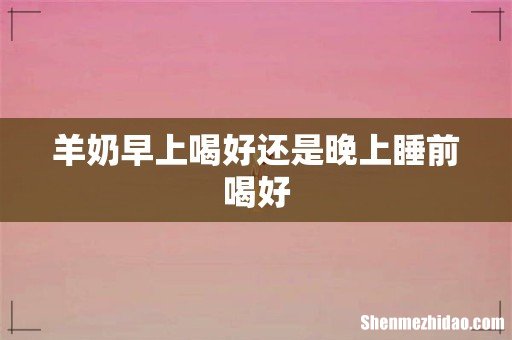 羊奶早上喝好还是晚上睡前喝好