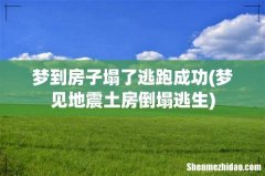 梦见地震土房倒塌逃生 梦到房子塌了逃跑成功