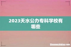 2023天水公办专科学校有哪些