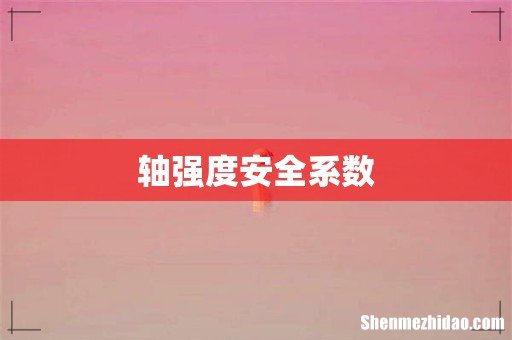 轴强度安全系数