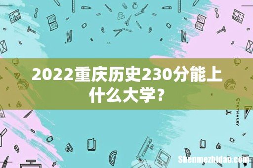 2022重庆历史230分能上什么大学？
