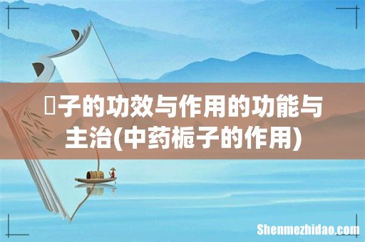 中药栀子的作用 枙子的功效与作用的功能与主治