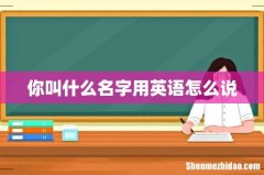 你叫什么名字用英语怎么说