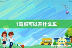 1驾照可以开什么车