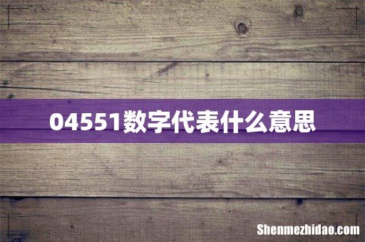 04551数字代表什么意思