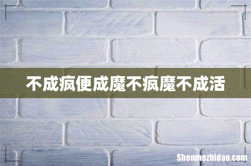 不成疯便成魔不疯魔不成活