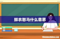鲜衣怒马什么意思