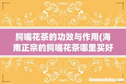 海南正宗的鳄嘴花茶哪里买好? 鳄嘴花茶的功效与作用