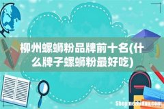 什么牌子螺蛳粉最好吃 柳州螺蛳粉品牌前十名