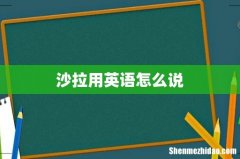 沙拉用英语怎么说