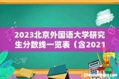 含2021-2022历年复试 2023北京外国语大学研究生分数线一览表