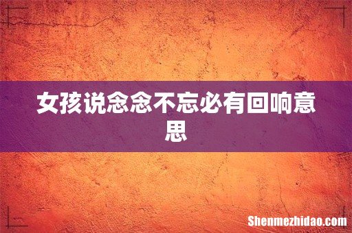 女孩说念念不忘必有回响意思