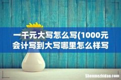 1000元会计写到大写哪里怎么样写 一千元大写怎么写