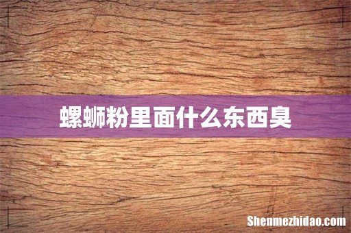 螺蛳粉里面什么东西臭